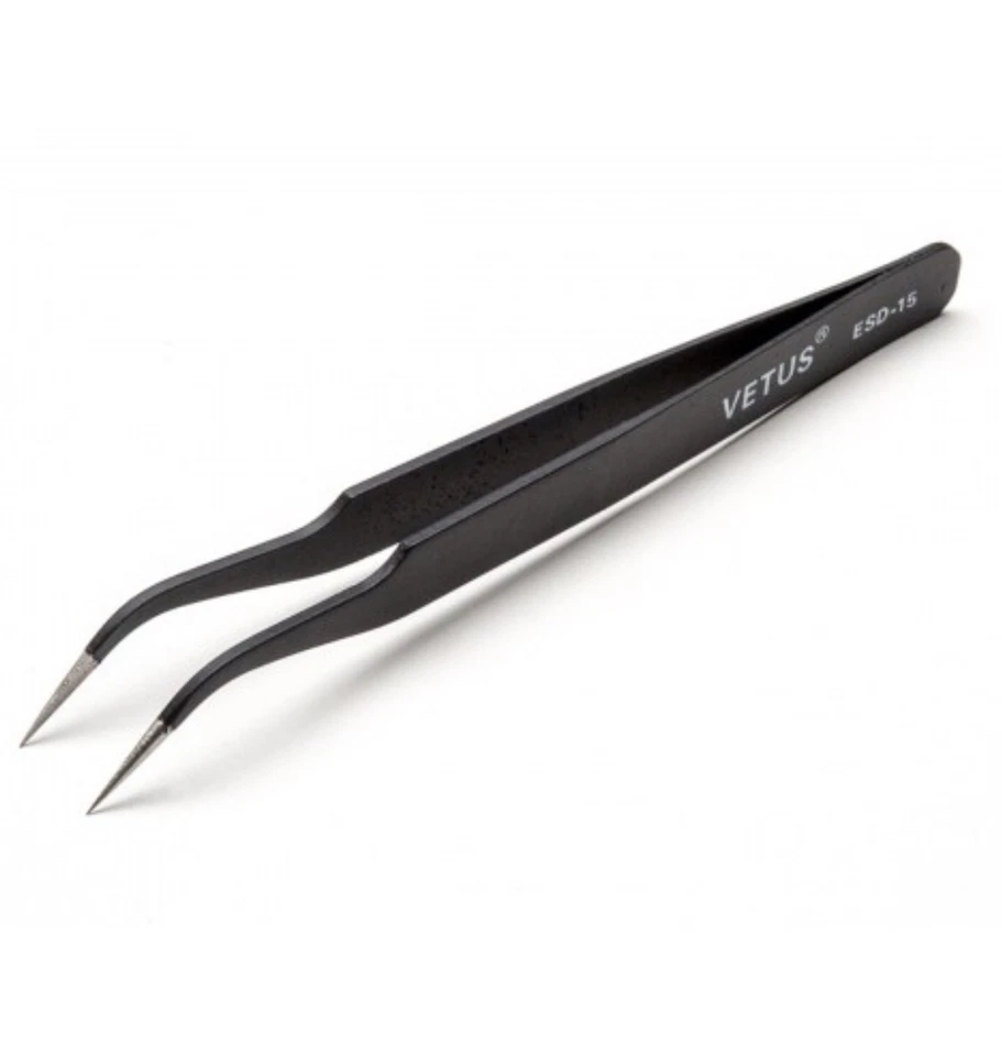 CIRCLE- Curved Bent Anti Static Anti Magnetic Precision Tweezer Esd -15 Safe Stainless