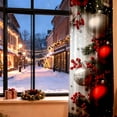 thumbnail image 4 of Oliegs Bas de Noël Rideaux Imprimés de Fête 2 Pcs de Rideaux Plats 2D Imprimés Rouges avec Flocon de Neige et Motifs Convenant à la Chambre et au Salon Couverture Chauffante, 4 of 5