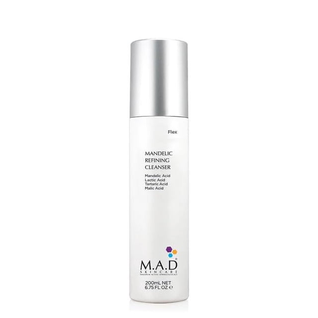 Limpiador refinador mandélico M.A.D - Cóctel suave de ácido alfa-hidroxi para una limpieza profunda, hidratación y refinamiento del tono de la piel - Iluminador y cuidado del acné - Ideal para la barr