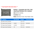thumbnail image 2 of Radiator - Compatible with 1994, 1998 Jeep Grand Cherokee 4.0L 6-Cylinder, 2 of 2