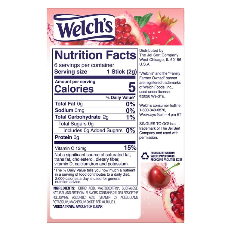 Welch's Singles to GO! Drink Mix Variety Pack - Cherry Pomegrante
