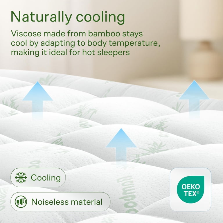 Niagara Sleep Solution Bamboo Twin XL Mattress Topper, Pillow Top