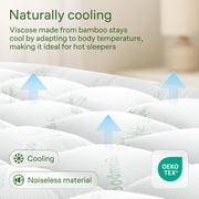 Niagara Sleep Solution Ultra Soft Full Size Mattress Topper - Rayon Derived from Bamboo Pillow Top Mattress Pad for Back Pain Relief - Naturally Cooling for Hot Sleepers, Green
