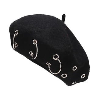 Womens Beret Hat Pearl Rhinestone Wool Winter Warm Beanies 