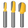 thumbnail image 1 of Vástago De 8Mm, 1/4, 3/8, 5/8, Fresa Redonda De Alta Dureza, Cortador De Brocas Para Enrutador De Carpintería Eficaz Para Ranurado De Textura De Carpintería 3 Uds., Minnieouse TO002002-00, 1 of 7