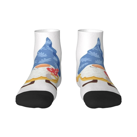 Fuzoiu Autumn Funny Gnomes Print Adult Socks, Crew Moisture-wicking Socks, Unisex Cushion Crew Socks,Casual Sports Ankle Socks