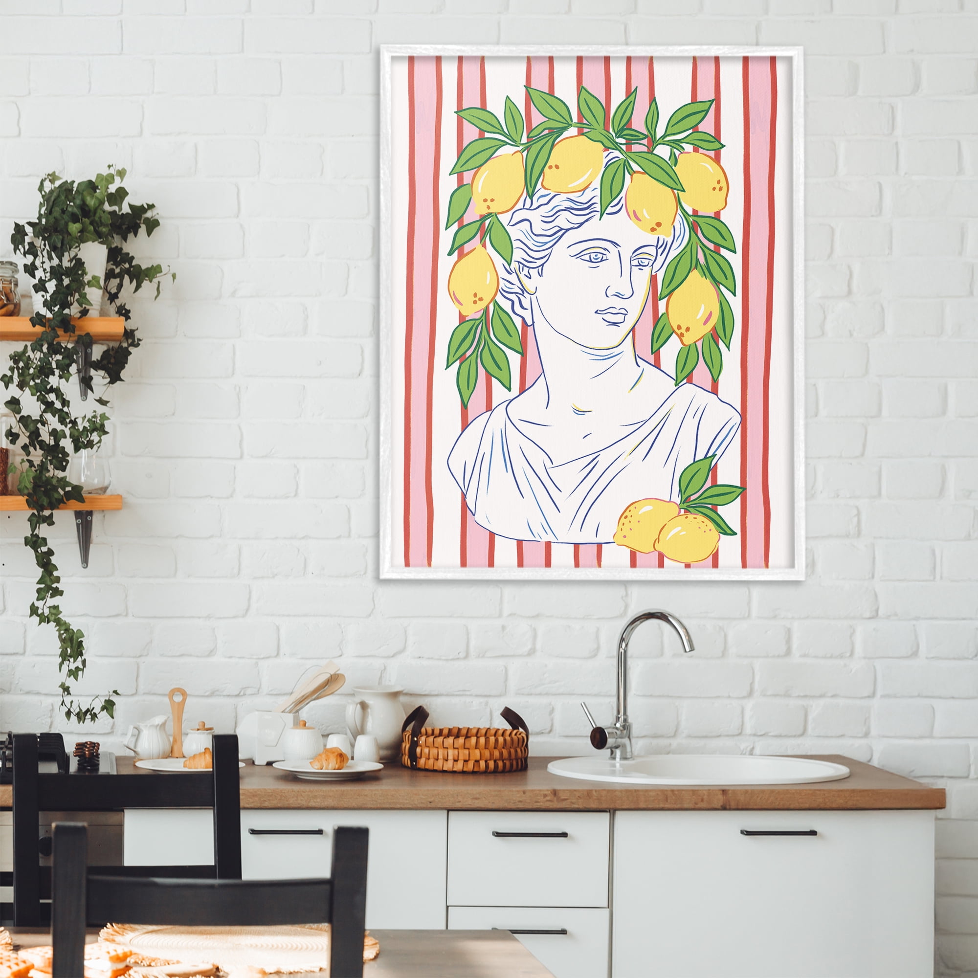 Stupell Industries La Limona Sculpture Face White Framed Giclee Art, design by Radhika Modi
