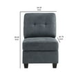 thumbnail image 5 of Seh Armless Modular Sofa Chair with Plush Cushions- Soft Dark Gray Fabric, 5 of 5