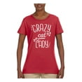 thumbnail image 2 of Wild Bobby, That Crazy Cat Lady, Pop Culture, Womens Graphic Tees, Red, Large, 2 of 3