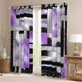 thumbnail image 2 of Manfei Female Men Geometric Plaid Rectangle Black Out Curtains,Abstract Gradient Curtains Pack of 2 (42x63 Each),Bling Glitter Bedroom Curtains,Luxury Bedroom Decor, 2 of 6