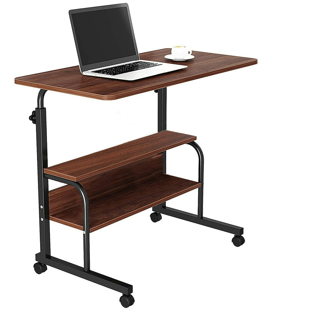Adjustable Rolling Desk Mobile Laptop Desk Cart Stand Up Table Standing