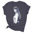 thumbnail image 4 of TayIor Sw1ft Chemises, Tyler Sw1ft Merch, Tyler Sw1ft, Mode Décontractée Imprimée Col Rond Manches Courtes Chemises Blouse Femme Graphique Amateur de Musique TKFASHION Beige TTTG, 4 of 5