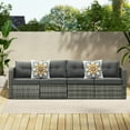 thumbnail image 6 of Royalcraft 4 Pieces PE Dark Grey Wicker Outdoor Furniture,Patio Sofa Sets Outdoor Rattan Conversation Furniture Set and Grey Cushions, 6 of 6