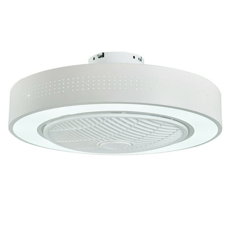

Oukaning 22in Modern Flush Mount Ceiling Fan LED Light + Remote Control