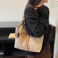 thumbnail image 3 of Bolsos Mano Bolso Hombro Cuero PU Lazo para Mujer Compras Viajes (Caqui), 3 of 9