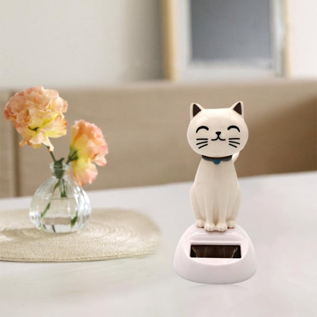 Sor linda cabeza temblorosa pequeña de gato Oficina en hogar Oficina tablero de instrumentos del coche Bobble Head muñeca baile jugue CUTICAT muñeca de figura de baile
