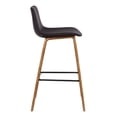 thumbnail image 7 of Maddie Contemporary 26" Barstool in Walnut Wood Finish and Brown Faux Leather, 7 of 7