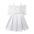 thumbnail image 3 of iEFiEL Kids Girls Sheer Lace Embroidered Flower Dress Princess Pageant Bridesmaid Birthday Dress White 10, 3 of 4