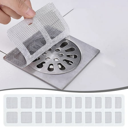 Disposable Floor Drain Sticker - 10 Pack, Anti-Hair Clog, Fine Mesh Filter for Sinks, Bathtubs & Showers