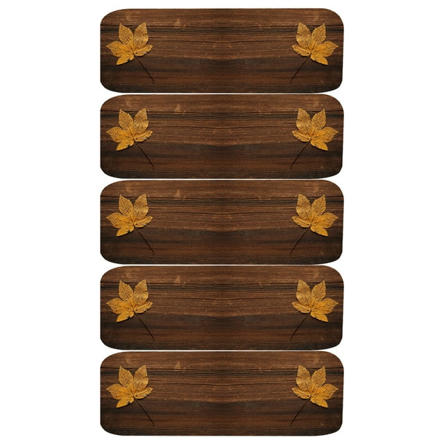 5 Pcs Tapis d'Escalier Motif Feuille d'Érable Planche Antidérapant Protection des Escaliers