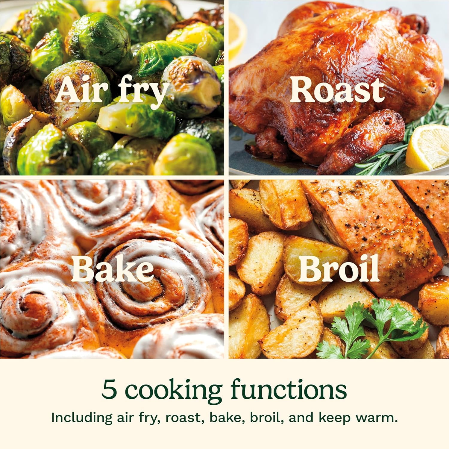 Cuisinart Air Fryer Oven, 6-Qt Basket Stainless Steel Air Fryer, Kitchen Dishwasher-Safe Parts with 5 Presets Roast, Bake, Broil, Air Fry and Keep Warm, Quick & Easy Electric Fryer