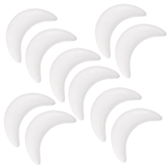 DEEPCRAFF 10Pcs Bulk Moon Foams Craft for Home Tabletop Cabinet Desk Decoration