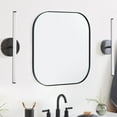 thumbnail image 5 of 24x24'' Black Rounded Square Bathroom Vanity Wall Mirror Matt Black Stainless Steel Metal Framed Square Bathroom Mirror, 5 of 7
