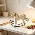 thumbnail image 5 of Distressed-style Wooden Rocking Horse Ornament -style Tabletop Decor Nostalgic Bookshelf Accessory Handcrafted Piece And Holiday Gift, Farmhouse Garden Home Office Desk Decor, 5 of 6