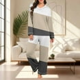 thumbnail image 4 of Cavosen Pajamas for Women Set V NeckLong Sleeve Pajama Set Stripe Loungewear Fall Sleepwear, 4 of 7
