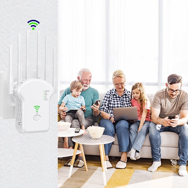 Repetidor Wifi Inalámbrico Amplificador de red de antena de 300Mbps/1200Mbps enrutador WPS de doble banda 2,4G 5G para el hogar