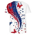 thumbnail image 4 of GERsome 4th of July Short Sleeve T Shirts for Women American Flag Patriotic Crewneck Tops USA Flag Stars Stripes Loose Fit Summer Tee S-2XL, 4 of 5