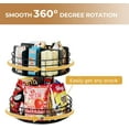 thumbnail image 6 of Snack Organizer - Versatile Snack Storage 2 Tier Lazy Susan with Convenient Grab-and-Go Design, Metal Snack Holder for Home, Office, Breakroom, 11.85" L x 11.85" W x 13.3" H (Matte Black), 6 of 7