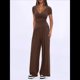 thumbnail image 5 of Conjuntos de 2 Piezas para Mujer para Estar en Casa en Otoño, Camisetas con Cuello Redondo y Pantalones Anchos, Conjuntos Casuales A Juego. Color Café XL, 5 of 8