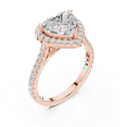 thumbnail image 2 of Zuwelria Certified Halo Moissanite Diamond Rings | 2.45 CTW Excellent Heart Cut Diamond Ring for Wedding | Diamond Promise Rings | 18K Rose Gold Plated Sterling Silver Size 8, 2 of 8