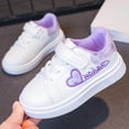 thumbnail image 4 of Dakaela 4-12YGirls Running Shoes Sweet Heart Pattern Soft Breathable Comfortable Casual Flat Fashion Sneakers with Hook and Loop, 4 of 7