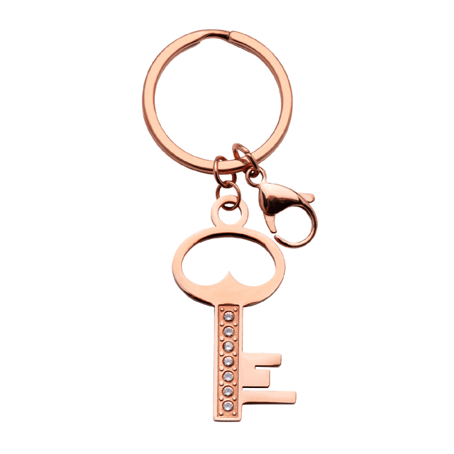 Llavero para Mujer LuckyLy de Acero Inoxidable con Zirconia Cúbica Modelo Kya Rosa UNITALLA