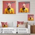 thumbnail image 4 of Designart "Rhino Suited Up in Yellow II" Animals Framed Wall Art - Traditional Yellow Rhino Bedroom Framed Canvas Wall Art, 4 of 6