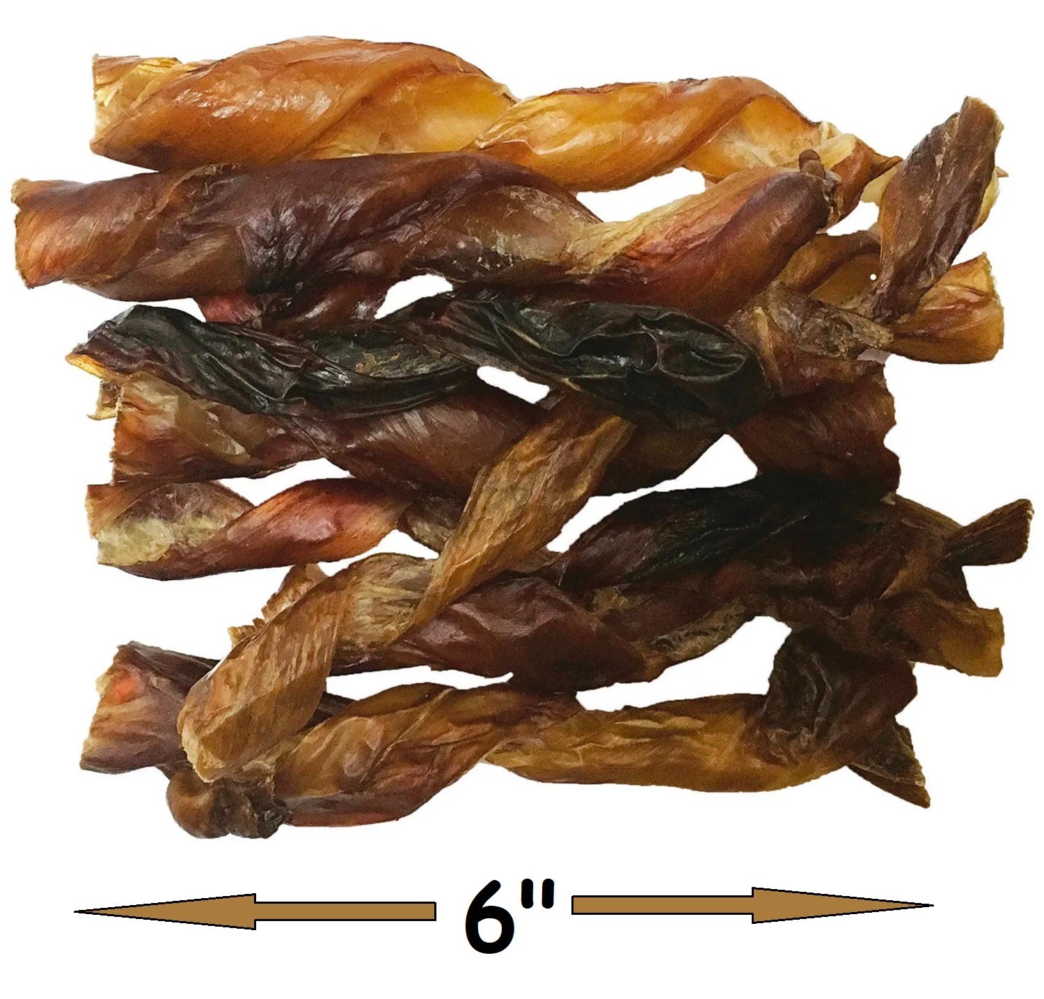 Dog Chew Treats Roasted Beef Bully Skin Twist Treats Healthy Training Dental Aid (50 Twists)