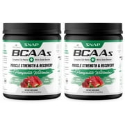 Snap BCAA Powder Essential Amino Energy - Muscle Growth, Performance & Recovery Pomegranate Watermelon - 2 Pack ( 60 Servings )