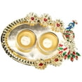 thumbnail image 3 of GoldGiftIdeas Gold Plated Alloy Peacock Kankavati for Home, Sindoor Dani for Women, Return Gifts for Baby Shower, Haldi-Kumkum Holder Gift (Pack of 10), 3 of 4