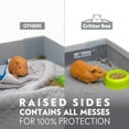 thumbnail image 6 of Paw Inspired Critter Box Guinea Pig Cage Liner, Washable Reversible Fleece Bedding with Raised Walls, Leakproof Waterproof Bottom (Midwest, Gray/Green), 6 of 8