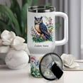 thumbnail image 2 of Custom Name 40oz Tumbler with Handle and Straw - Personalized Great Horned Owl Gifts for Women, Girls - Stainless Steel Travel Mug with Lid - Animal Lover Birthday Christmas Gift, 2 of 6