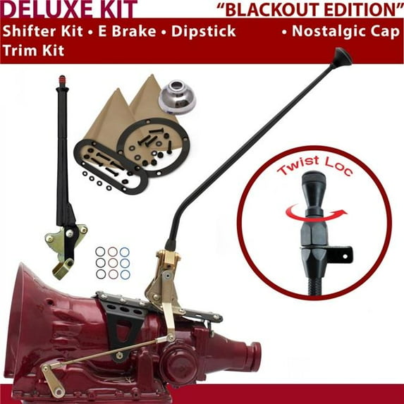 American Shifter FMX Shifter Kit Black 23 in. E Brake Trim Kit Dipstick for DC5F1