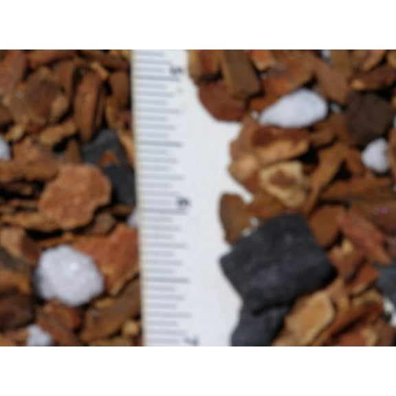 Orchid Potting Mix - Medium Orchid Bark with Charcoal & Sponge Rock. 1/4 Cubic Foot Bag.
