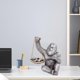thumbnail image 4 of Estatuilla de , estatua, escultura de Animal, decoración, arte moderno, artesanía de resina para librería, estante, adorno de escritorio Plata BLESIY estatuilla de animales gorila, 4 of 8
