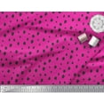 thumbnail image 2 of Soimoi Pink Velvet Fabric Brush Stroke & Dots Abstract Printed Craft Fabric by the Yard 58 Inch Wide, 2 of 3