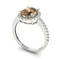 thumbnail image 2 of Clara Pucci 14K White Gold 2.27ct Champagne Halo Ring for Women, 2 of 7