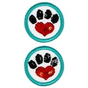 Create It Small Paw Prints Applique  Peel & Stick or Iron-on; Multi-color 1.5in Tall, 2 Pieces