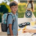 thumbnail image 2 of Pzuqiu Blue Soccer School Backpack for Boys 4 pcs Backpacks with Lunch Bag Pencil Box Set 17 Inch Large Travel School Bag for Boys Camping Bacpack Casual Daypack, 2 of 7