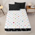 thumbnail image 4 of Erosebridal Sweet White Heart Zipper Twin Comforter Sets with Fitted Sheet and 2 Pillowcases,Tiny Dot Plain Solid Backdrop Zipper Bedding Set For Girls,Polkadot Reversible,4 Pieces, 4 of 7